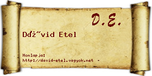 Dávid Etel névjegykártya